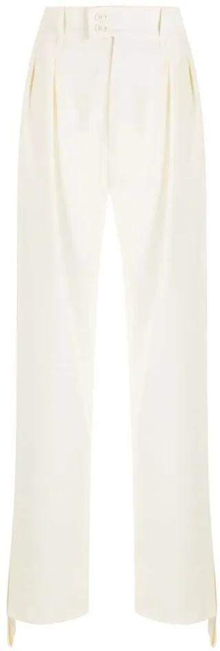 Tab Detail Straight-Leg Trousers