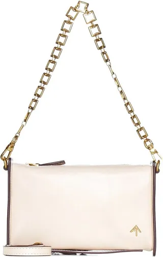 Manu Atelier Logo-Plaque Chain-Strap Shoulder Bag