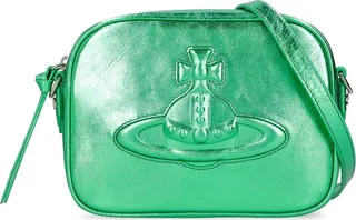 Anna camera metallic leather bag