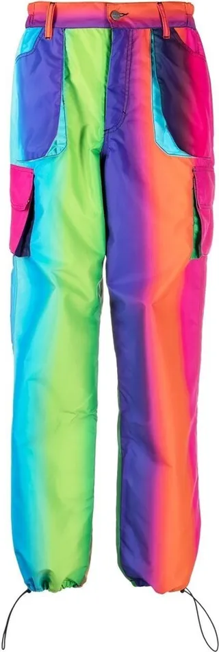Multicolour-Print Straight-Leg Trousers