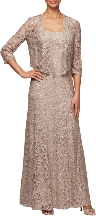 Sequin Lace Jacket Gown