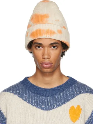 The Elder Statesman Orange Hot Parker Beanie