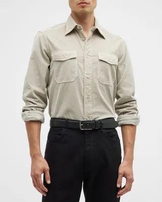 Men's 2-Pocket Pincord Sport Shirt