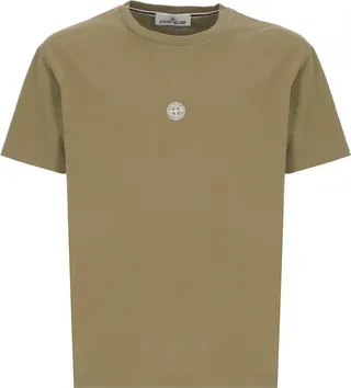Stone Island Logo Printed Crewneck T-Shirt