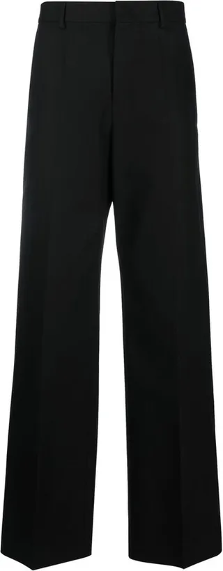 Wide-Leg Gabardine Trousers