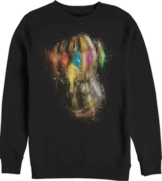 Men's Marvel Avengers: Endgame Thanos Spray Paint Glove Sweatshirt - Black - Medium