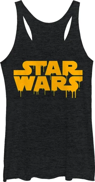 Women's Star Wars Dripping Halloween Logo Racerback Tank Top - Black Heather - Small