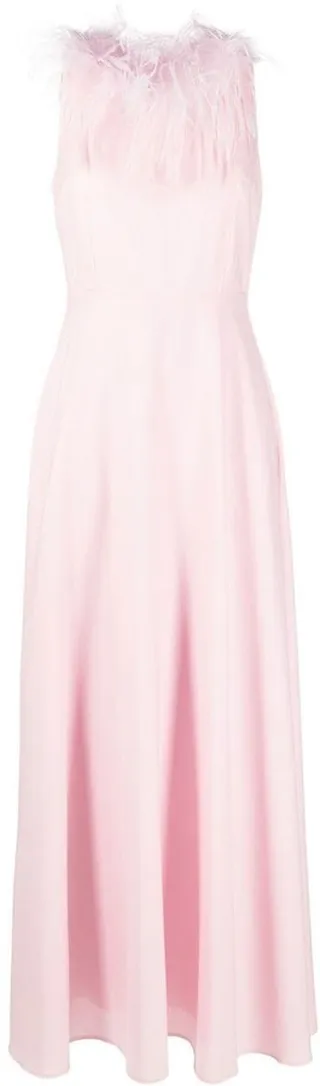 Feather-Neck Sleeveless Gown
