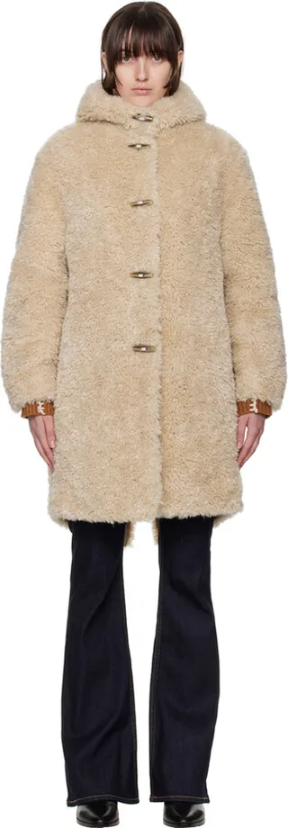 rag & bone Beige Iggy Faux-Fur Coat