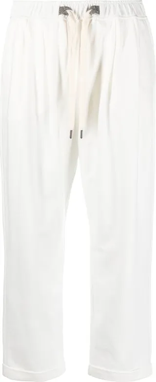 High-Waisted Drawstring Track Pants