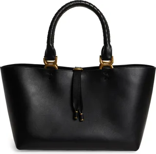 Small Marcie Grained Leather Tote