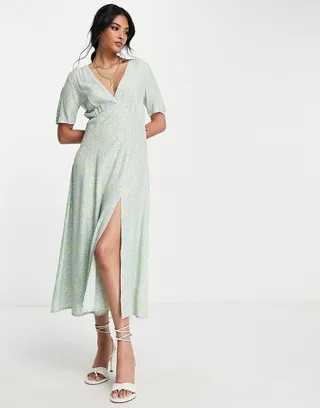 French Connection short sleeve tea dress in ditsy floral