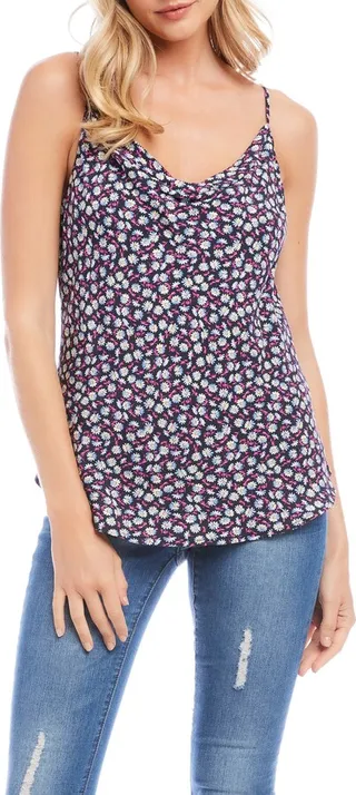 Print Cowl Neck Camisole