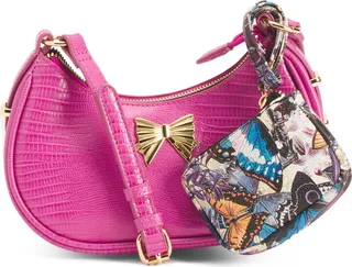 Crescent Crossbody With Bow Hardware And Pouch