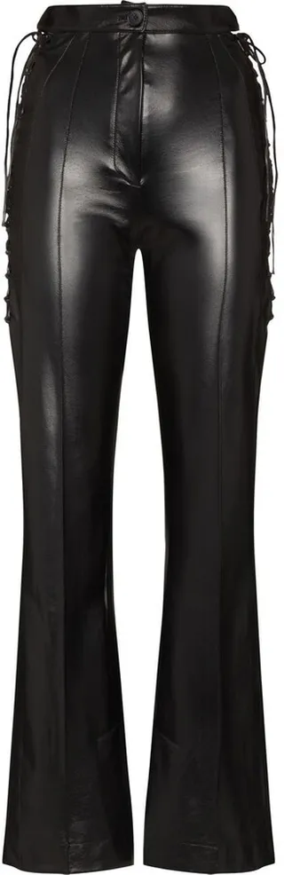 Lace-Up High-Waisted Trousers