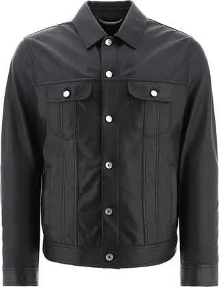 Dolce & Gabbana Buttoned Leather Jacket