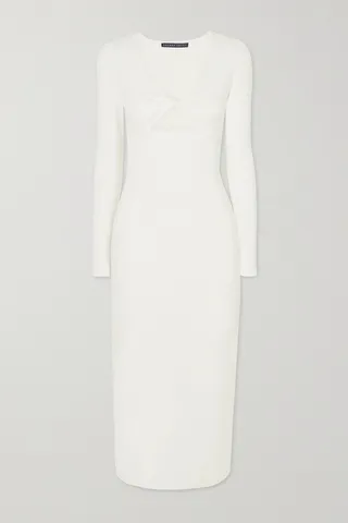 Zeynep Arcay - Twist-front Cutout Knitted Midi Dress - White