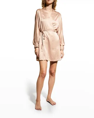 Washable Silk Short Robe