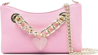 Heart Enamelled-Logo Chain Shoulder Bag