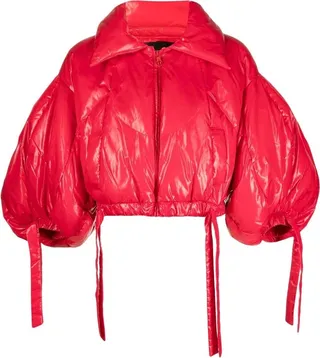 Cropped Puff-Sleeved Jacket