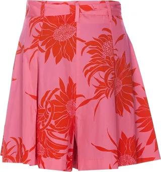Pinko Graphic Printed Belted Shorts