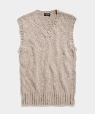 Cotton Sweater Vest in Sand