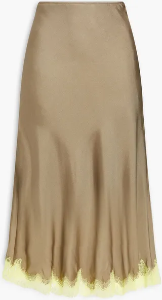Jaci silk-satin midi skirt