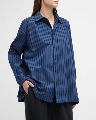 Slim A-Line Shirt With Collar & Step Insert (Long Length)