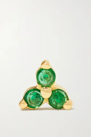 MARIA TASH - Trinity 18-karat Gold Emerald Single Earring - One size