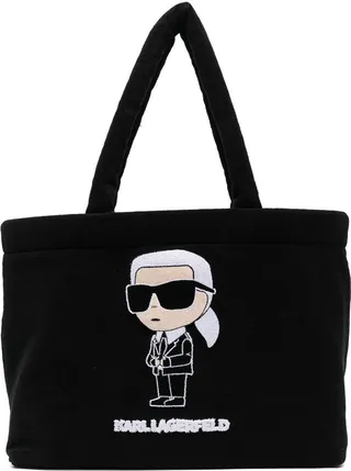 Ikonik logo-embroidered tote bag