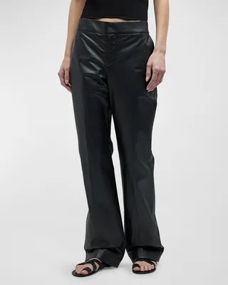 Baer Wide-Leg Leather Pants