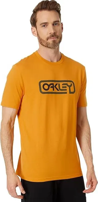 Oakley Locked In B1B Short Sleeve Tee (Amber Yellow) Men's Clothing