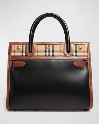 Small Title Check-Trim Tote Bag