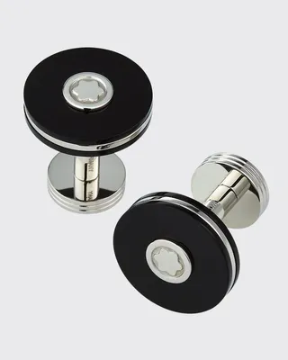 Round Resin Stainless Steel Cuff Links