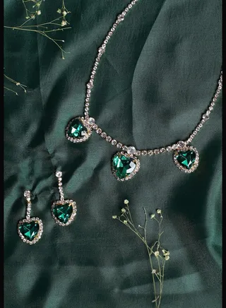 Gold Plated Designer Stone Casual Necklace and Earring Set For Women
