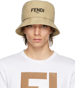 Fendi Reversible Beige 'FF' Bucket Hat