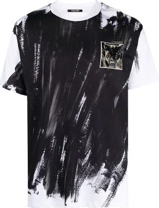 brushstroke-print short-sleeved T-shirt