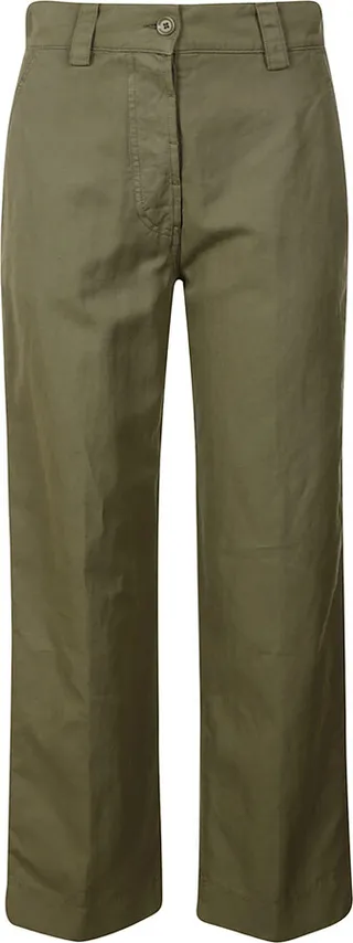 Straight Leg Plain Trousers