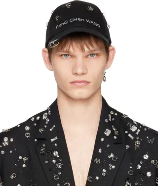 Feng Chen Wang Black Crystal Cap