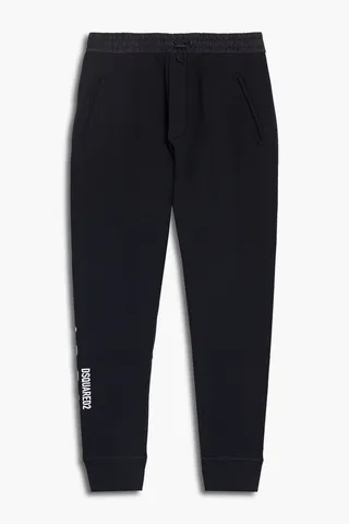 Printed cotton-fleece sweatpants