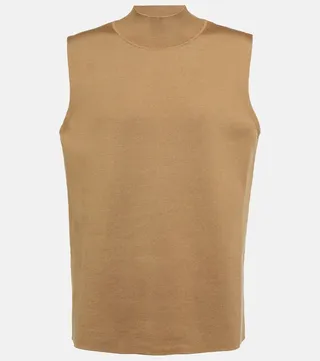 Gianico silk-blend turtleneck top