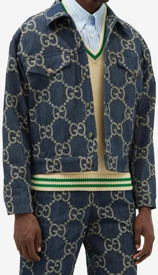 GG-embroidered Denim Jacket