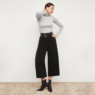 Axam Turtleneck - Ribbed Pima Cotton - Gray Melange