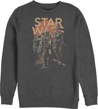 Men's Star Wars The Mandalorian Character Entourage Sweatshirt - Charcoal Heather - Small