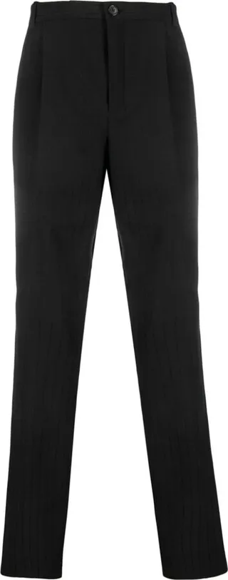 Stripe-Pattern Straight-Leg Trousers