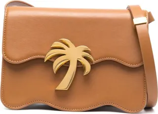 Palm Shoulder Bag In Brown Leather Woman