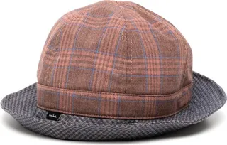 Plaid-Check Print Sun Hat