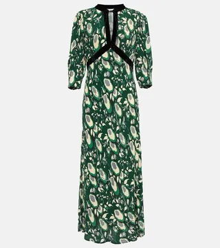Petra printed crepe midi dress