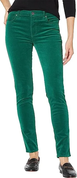 KUT from the Kloth Mia Toothpick Skinny - Corduroy (Emerald) Women's Casual Pants