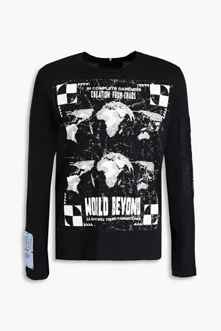 Printed cotton-jersey T-shirt